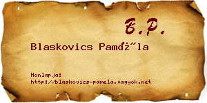 Blaskovics Paméla névjegykártya